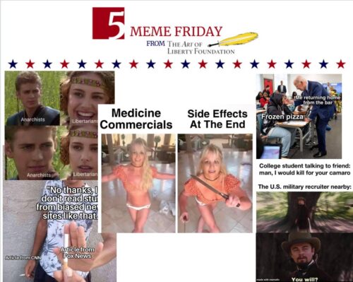 Five Meme Friday – Sept 29th, 2023: Busted! Adam Schiff Funneled Millions To Defense Contractors After Taking Donations