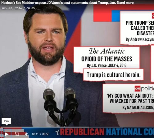 Trump “Picks” CIA/CNN-Connected “Created Legend” JD Vance as Vice President… After Vance Called him a “Total Fraud” & “America’s Hitler”