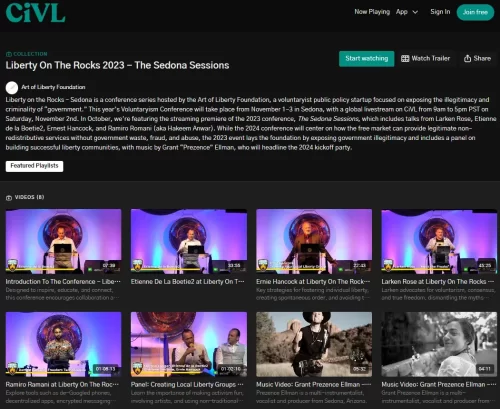 Liberty on the Rocks – 2023 – Now Streaming on CiVL – The New Streaming Platform for Intellectuals, libertarians and Voluntaryists