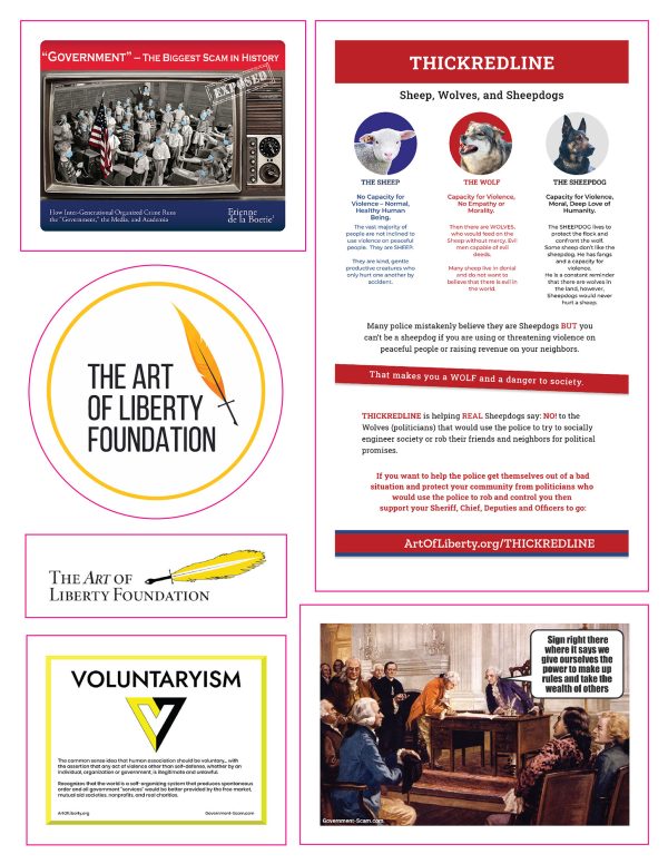 Stickers - Art of Liberty Foundation, "Government" & THICKREDLINE - Image 2