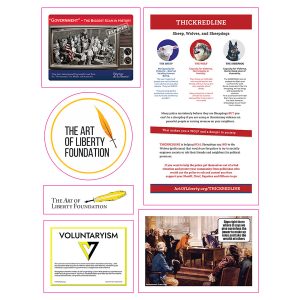 Stickers - Art of Liberty Foundation, "Government" & THICKREDLINE