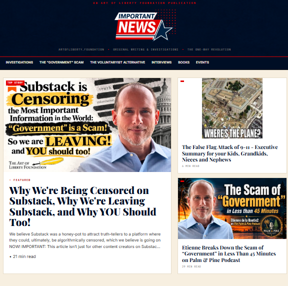 Important News from the Art of Liberty Foundation homepage at ArtOfLiberty.Foundation